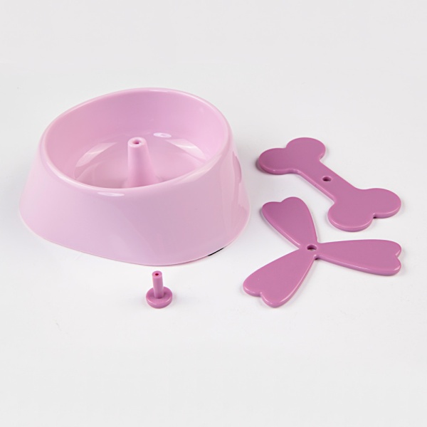 Миска медленного кормления животных игровая 15.5x4.7 см, 350 мл, розовый
