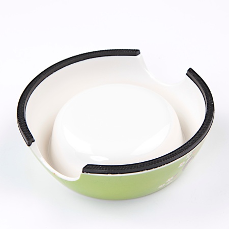 Миска со съемной чашей для собак и кошек, 14.5x14.5x5 см, 150 мл, зеленый