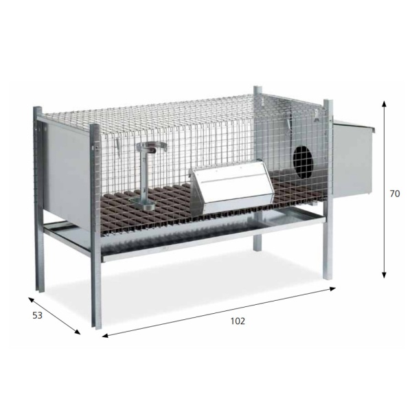 Клетка для кроликов 102 см с гнездом для самки