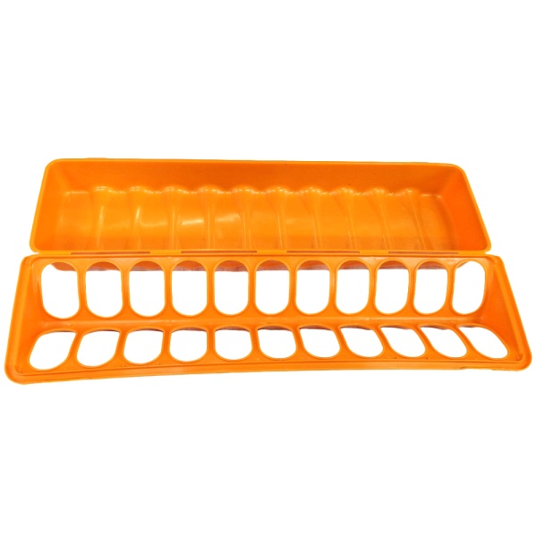 Кормушка-поилка лотковая 40 см пластик для цыплят, оранжевый