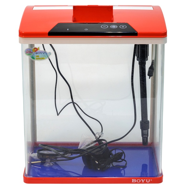Аквариум Boyu HG-300 панорамный 22 л, LED освещение, дисплей, фильтры, красный