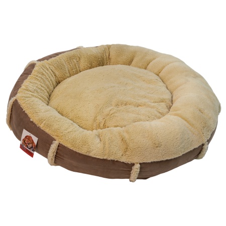 Лежак подушка Pet Choice для собак и кошек, круглый 76х76х15 см, меховой, бежевый