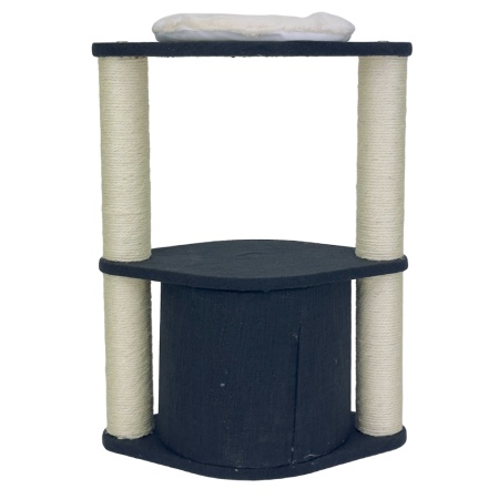 Когтеточка-комплекс с домиком 46х30х60 см, черный