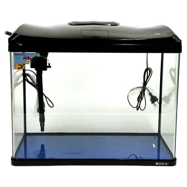 Аквариум Boyu EC-600 панорамный, 66 л, с фильтром и LED-лампой, черный