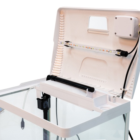 Аквариум Boyu EC-400 панорамный, 33 л, с фильтром и LED-лампой, белый​
