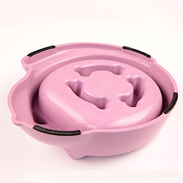 Миска для медленного кормления из бамбука, 26.9x23.2x7.2 см, 700 мл, фиолетовый