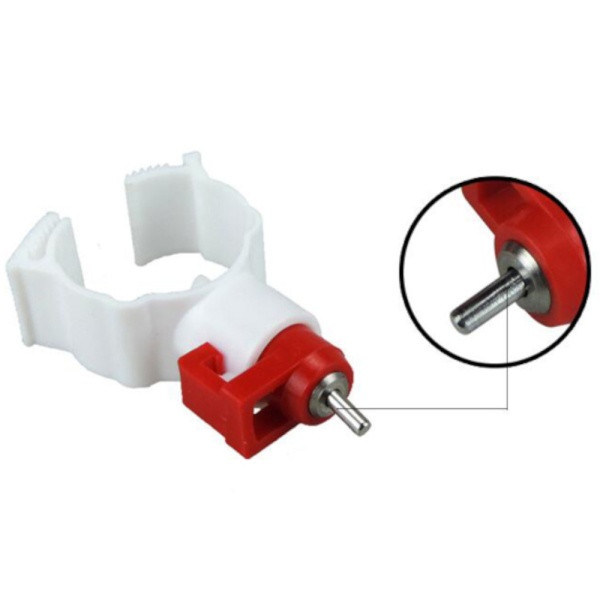 Поилка ниппельная для кур-несушек и бройлеров с креплением на трубу