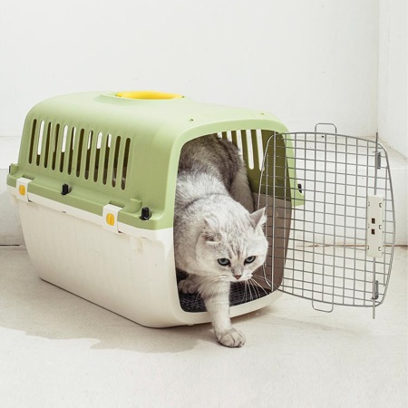 Переноска Transport 52x35x34 см для кошек и собак Pet Choice, авиа стандарт, зеленая​
