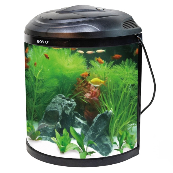 Аквариум с тумбой Boyu BYG-26 полукруглый 26 л, с фильтром и освещением, черный 