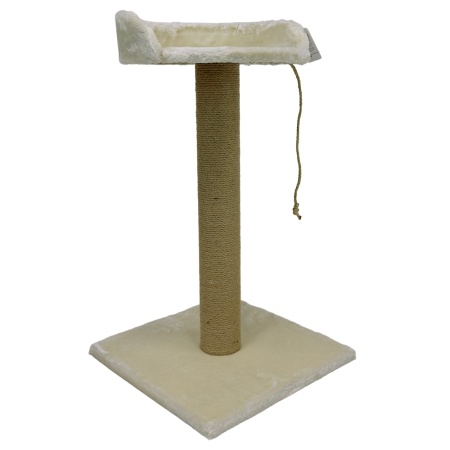 Когтеточка-лежак 40х40х70 см, с канатом, кремовый 