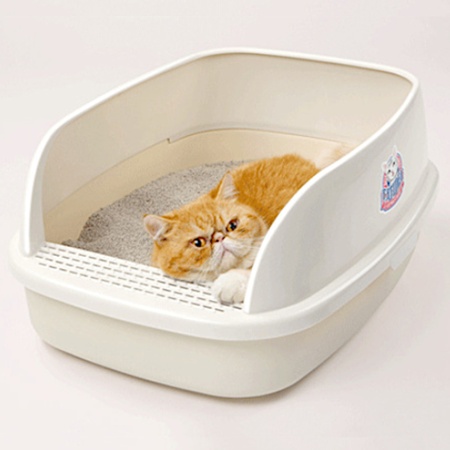 Лоток для кошек XL с совком Catidea 63х45х25 см, кремовый​