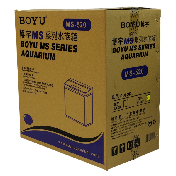Аквариум Boyu MS-520 45 л с LED светильником и фильтром, белый