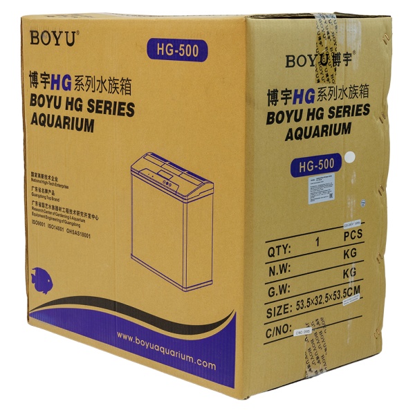 Аквариум Boyu HG-500 панорамный 52 л, LED освещение, дисплей, фильтры, белый