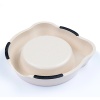 Миска для собак и кошек бамбуковая, 14.5x14.5x3.5 см, 260 мл, бежевый