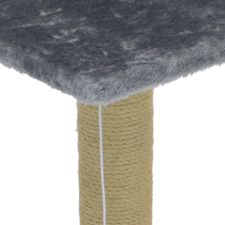 Когтеточка-лежак 35х35х60 см, c игрушкой, темно-серый