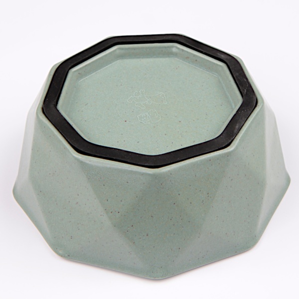 Миска для собак и кошек бамбуковая, 14.4x14.4x5.4 см, 500 мл, зеленый