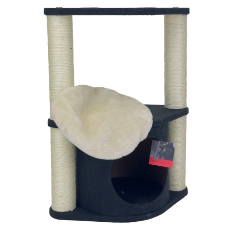 Когтеточка-комплекс с домиком 46х30х60 см, черный