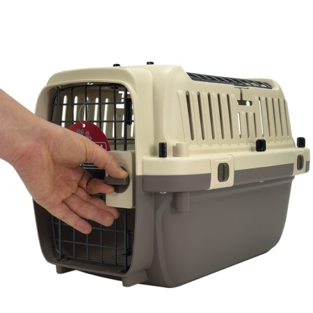 Переноска Superior Range 51х33х33 см для кошек и собак Pet Choice с креплением к ремню безопасности автомобиля и металлической верхней решеткой​