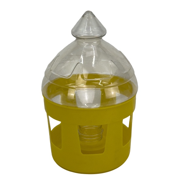 Поилка вакуумная 3 л с окошками для голубей, желтая