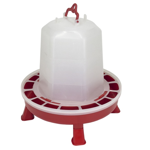 Поилка вакуумная 5 л с винтовой пробкой и ручкой на ножках для кур, домашней птицы