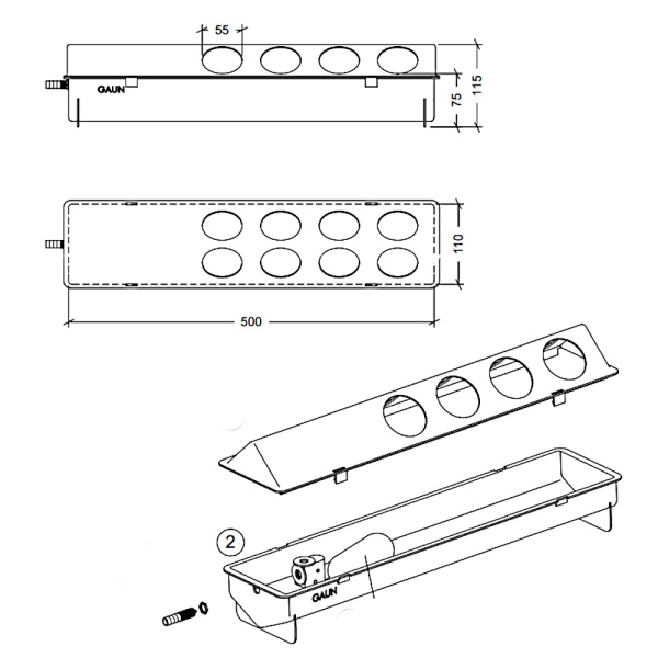 Поилка автоматическая для птиц, пластик, красная