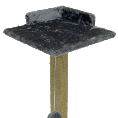 Когтеточка-лежак 35х35х60 см, c игрушкой, темно-серый