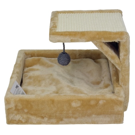 Когтеточка-лежак 40х42х30 см, бежевый