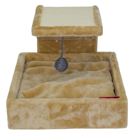 Когтеточка-лежак 40х42х30 см, бежевый