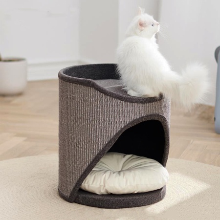 Когтеточка-домик 40х40х45 см, серый