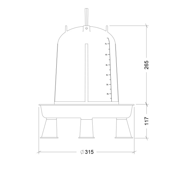 Поилка вакуумная ECO 8 л с ручкой на ножках