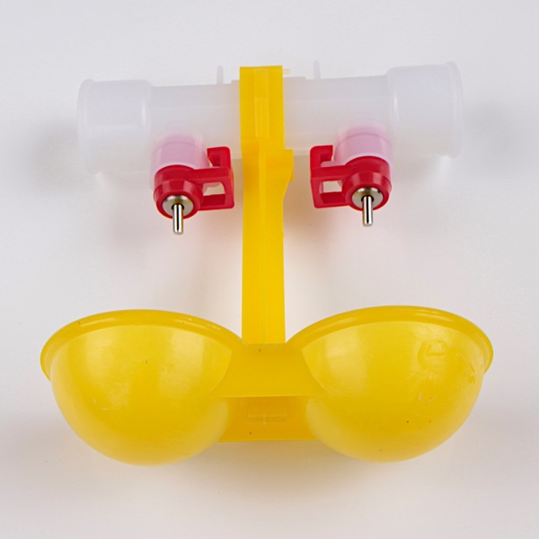 Поилка ниппельная для птиц двойная с каплеуловителем на трубу, 10 шт.