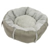 Лежак подушка Pet Choice для собак и кошек, круглый 76х76х15 см, меховой, серый