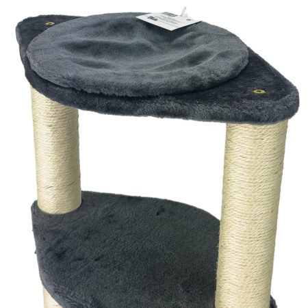 Когтеточка-лежак 3 этажа 46х30х65 см, серый