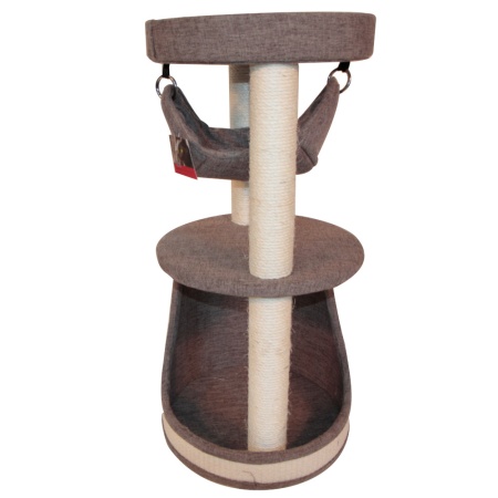 Когтеточка-комплекс с гамаком 40х40х85 см, коричневый