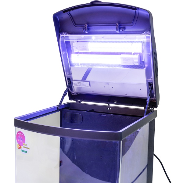 Аквариум Boyu Mini MT-508, 80 л, с фильтром, 2 LED лампы, серый