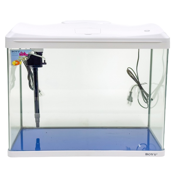 Аквариум Boyu EC-600 панорамный, 66 л, с фильтром и LED-лампой, белый