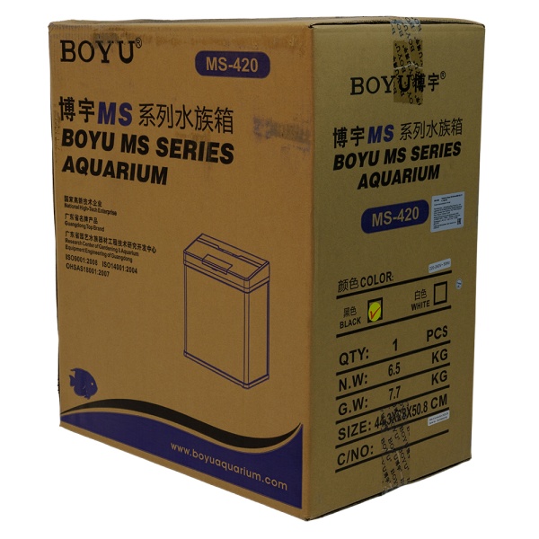Аквариум Boyu MS-420 31 л с LED светильником и фильтром, черный
