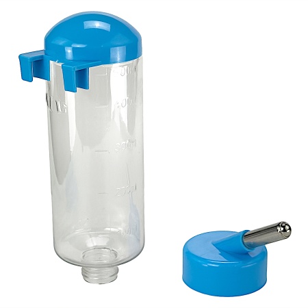 Поилка-шарик для кроликов, хомяков, грызунов, 500 мл, синий, 2 шт.