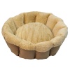 Лежак Pet Choice для собак и кошек, круглый с бортом 60х60х17 см, меховой, коричневый
