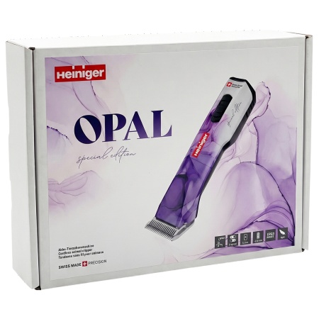 Машинка Heiniger Opal Special Edition для стрижки собак, лошадей, коров с 2-я аккумуляторами и лезвием #10 1,5 мм "red line"