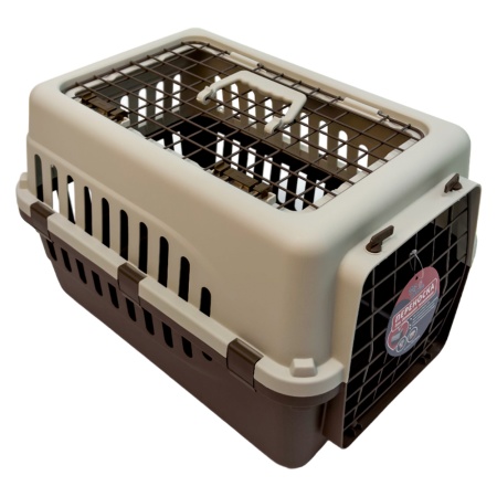 Переноска Safari Range 50х35х32 см для кошек и собак Pet Choice с металлической верхней решеткой, коричневый​