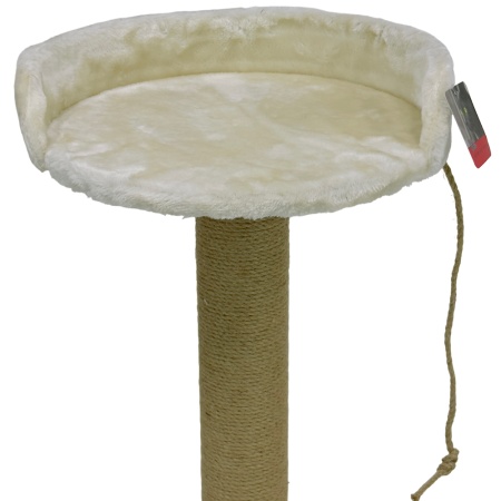 Когтеточка-лежак 40х40х70 см, с канатом, кремовый 