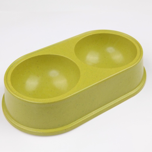 Миска двойная, 26.5x15х5.5 см, 290+290 мл, зеленый