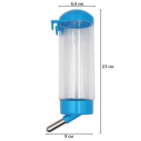 Поилка-шарик для кроликов, хомяков, грызунов, 500 мл, синий, 2 шт.