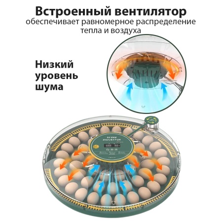 Инкубатор HHD 52H WONEGG автоматический 220В/12В от сети и аккумулятора, с овоскопом на 52 яйца​