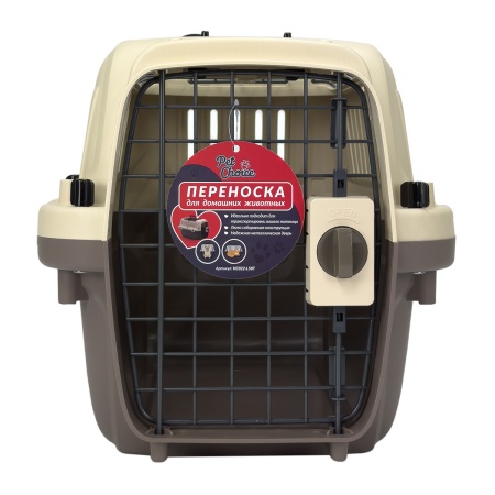 Переноска Superior Range 51х33х33 см для кошек и собак Pet Choice с креплением к ремню безопасности автомобиля и металлической верхней решеткой​
