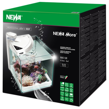 Аквариум Newa More reef NMO 50R Daylight LED, 45 л, с фильтром, скиммером, нагревателем и освещением рассвет-закат, черный NEW VERSION​