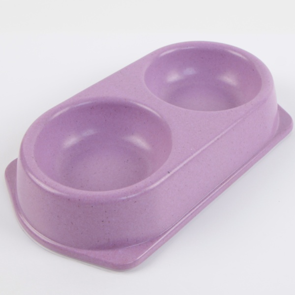 Миска двойная, 25x14x4.5 см, 180+180 мл, фиолетовый