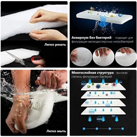 Салфетка фильтрующая Boyu HB-1 синтепон для аквариума, белая