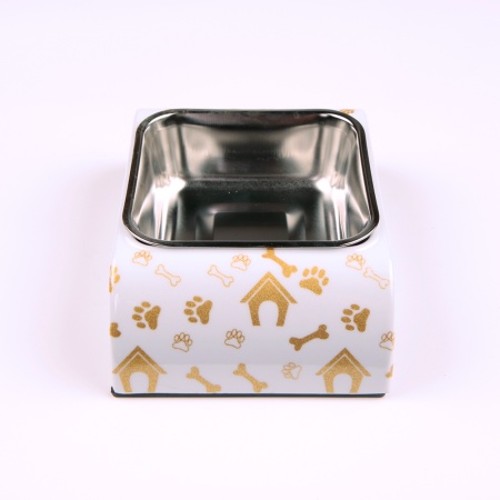 Миска для собак и кошек, 18.5x12x4.5 см, 400 мл, домик, белый